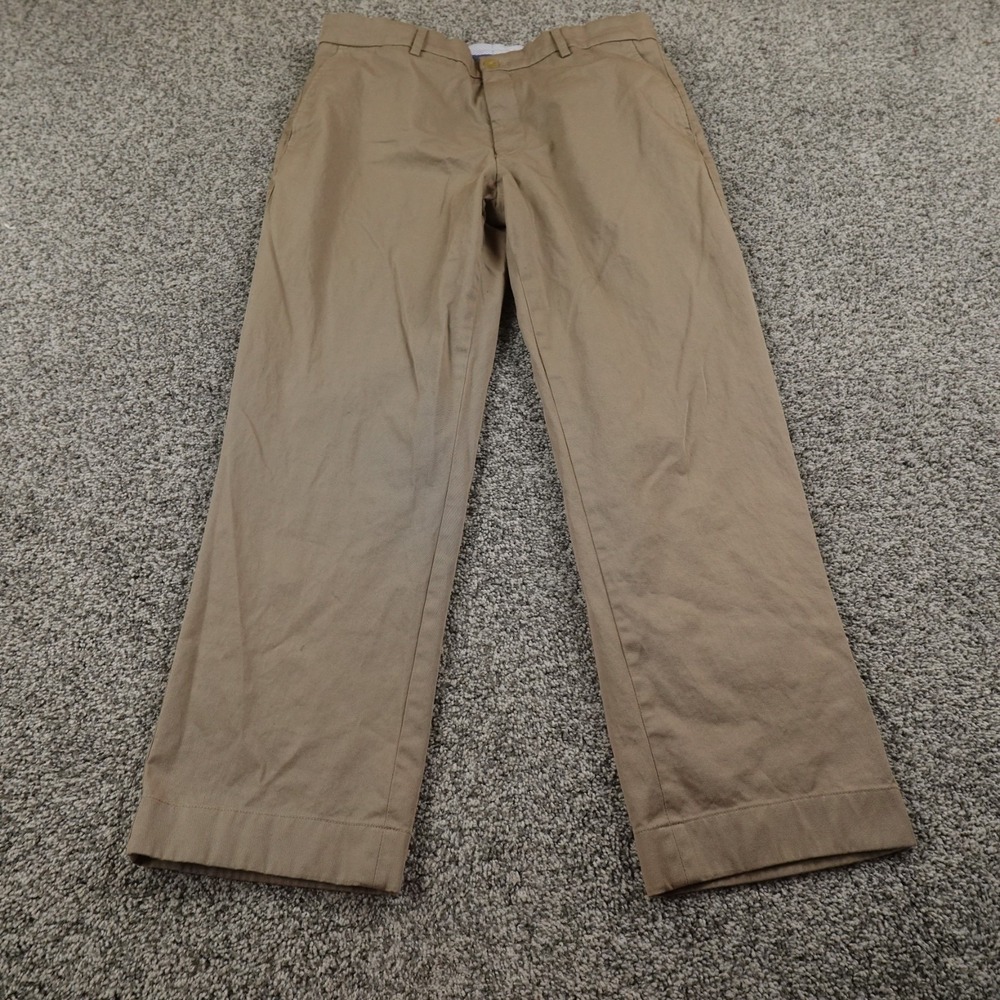 Ballin Pants Mens 34X28 Brown Beige Chino Trousers Flat Front Relaxed Stretch